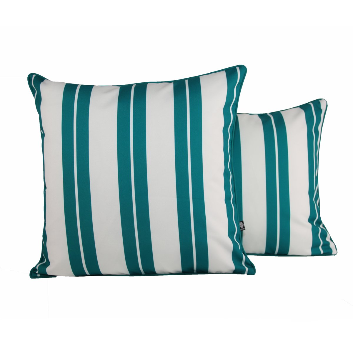 Coussin extérieur à rayures bleu canard, SUD ETOFFE