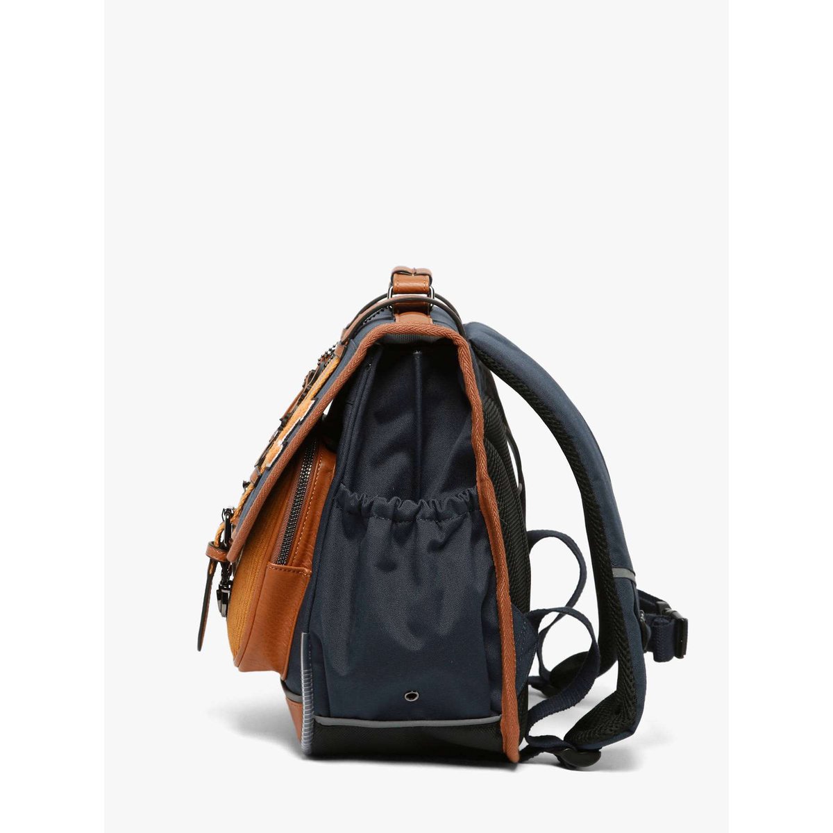 Cartable 2 compartiments mustard badges, CAMELEON