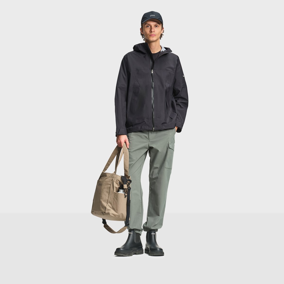Veste imperméable à capuche noir, AIGLE