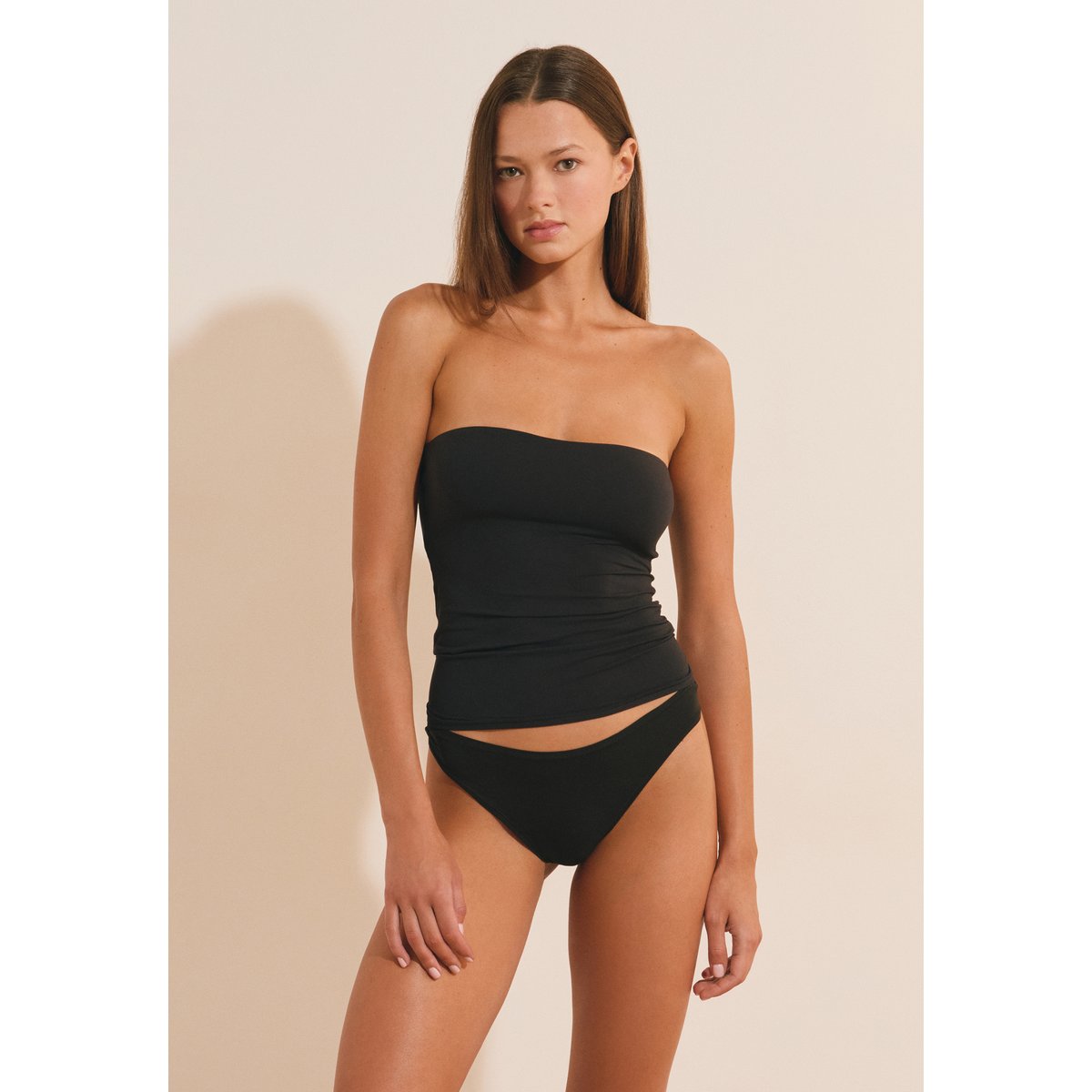Top bustier en microfibre avec brassière intégrée PURE SOFT noir, ETAM
