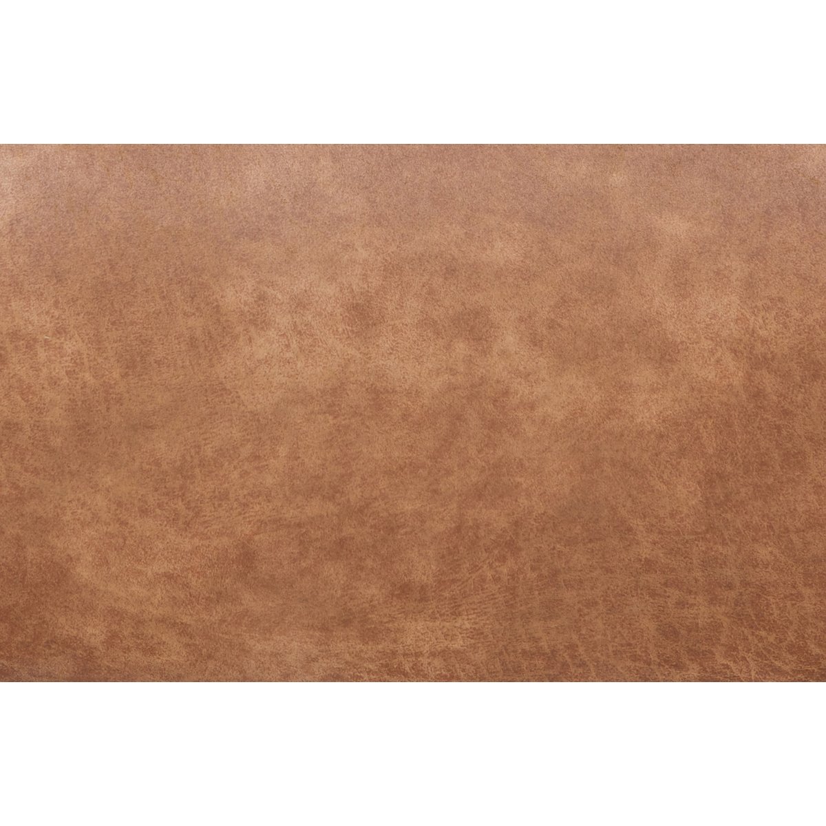 Pouf cuir recyclé et repose-pieds en fer RODEO cognac, WOOOD