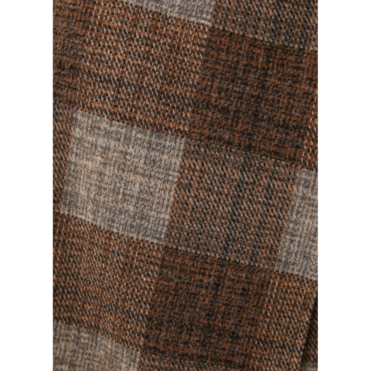 Top ample à carreaux en jersey manches longues marron, HUMILITY