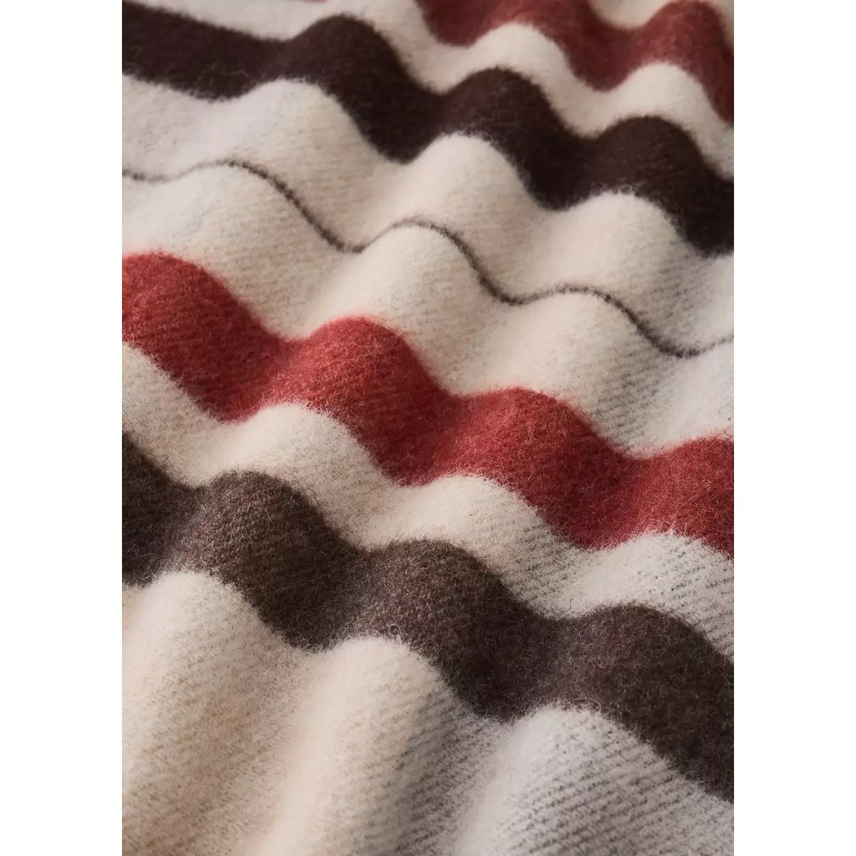 Plaid en laine à rayures avec détail de franges rouge-orangé, MANGO HOME