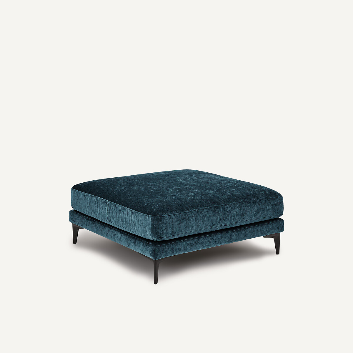 Poggiapiedi in misto velluto, MODERNISTE, design di Emmanuel Gallina iris nero, AM.PM X EMMANUEL GALLINA