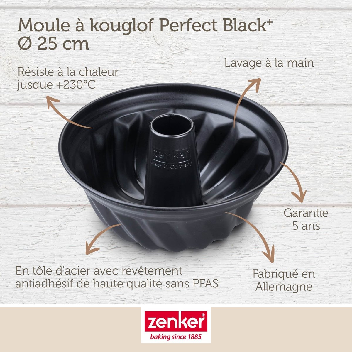 Moule à kouglof 22 cm PERFECTBACK+ noir, ZENKER