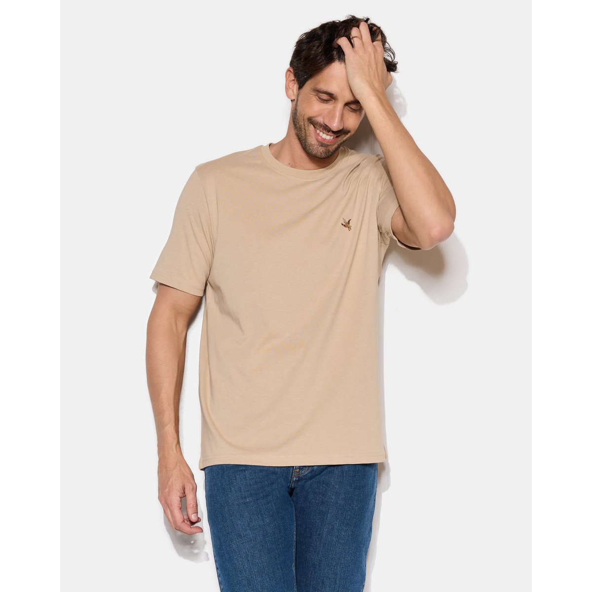 T-Shirt motif devant; brodé T-TOGS beige, CHEVIGNON