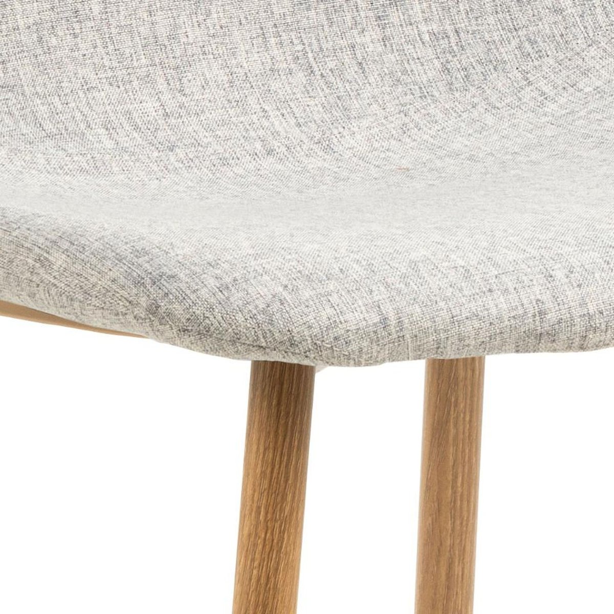 Lot de 4 chaises de salle à manger en tissu avec pieds en acier CLELIA gris clair, TOILINUX