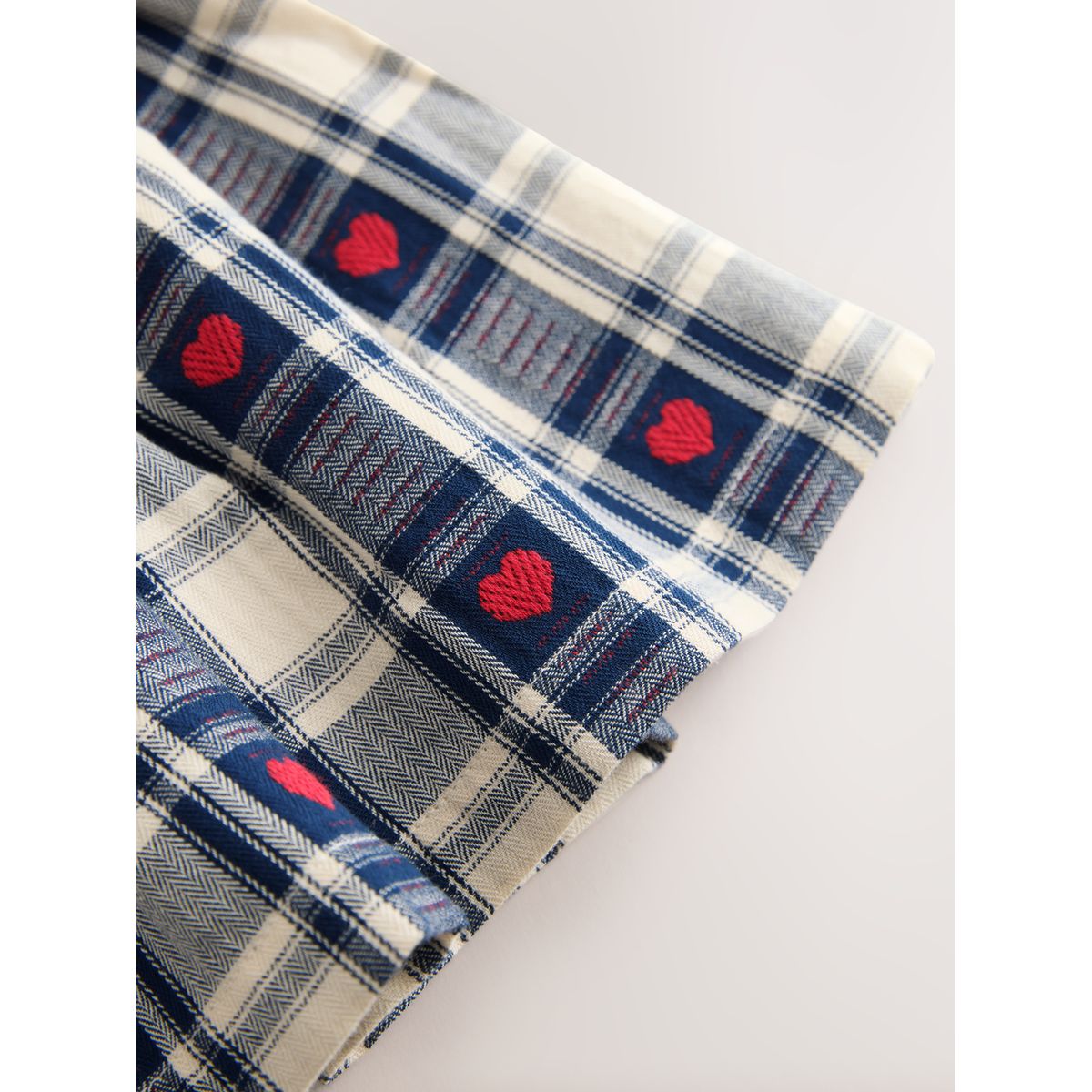 Robe à manches longues et col volants motif cœur bleu marine, NEXT