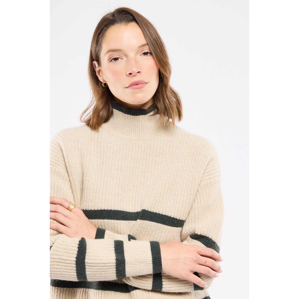 Pull col montant - laine irish cream/otranto, ARMOR-LUX