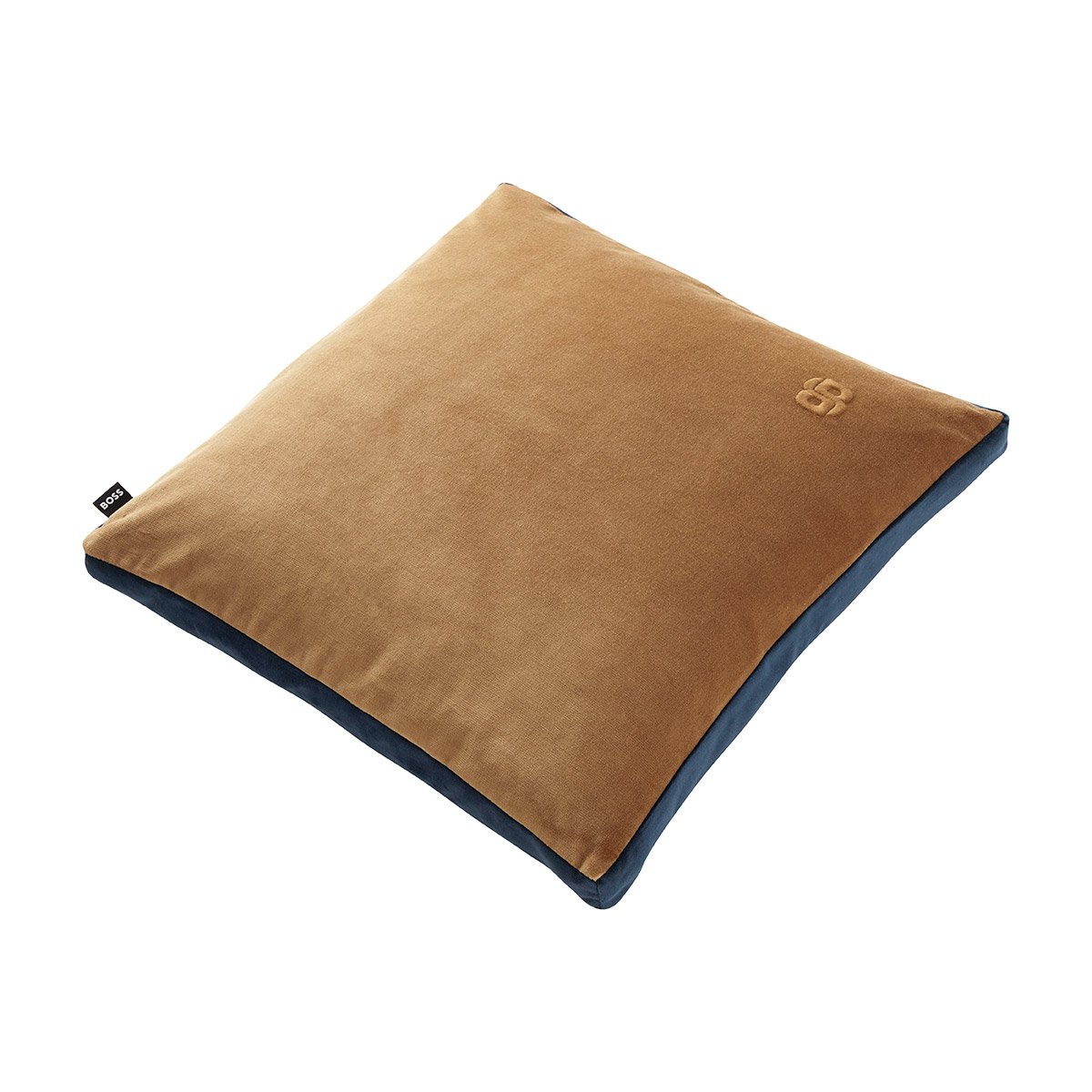 Housse de coussin en velours bleu, B VELVET camel, BOSS HOME