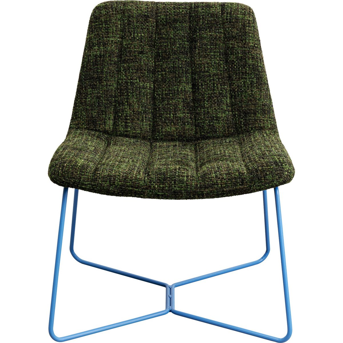 Fauteuil en polyester tressé et acier, ALLY vert et bleu, KARE DESIGN