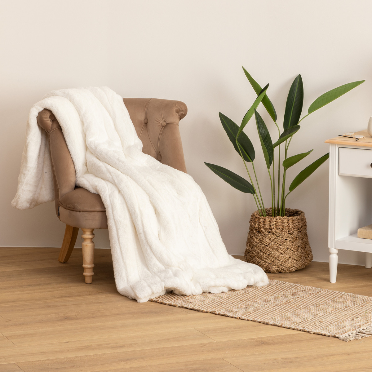 Plaid MANOIR blanc, ATMOSPHERA