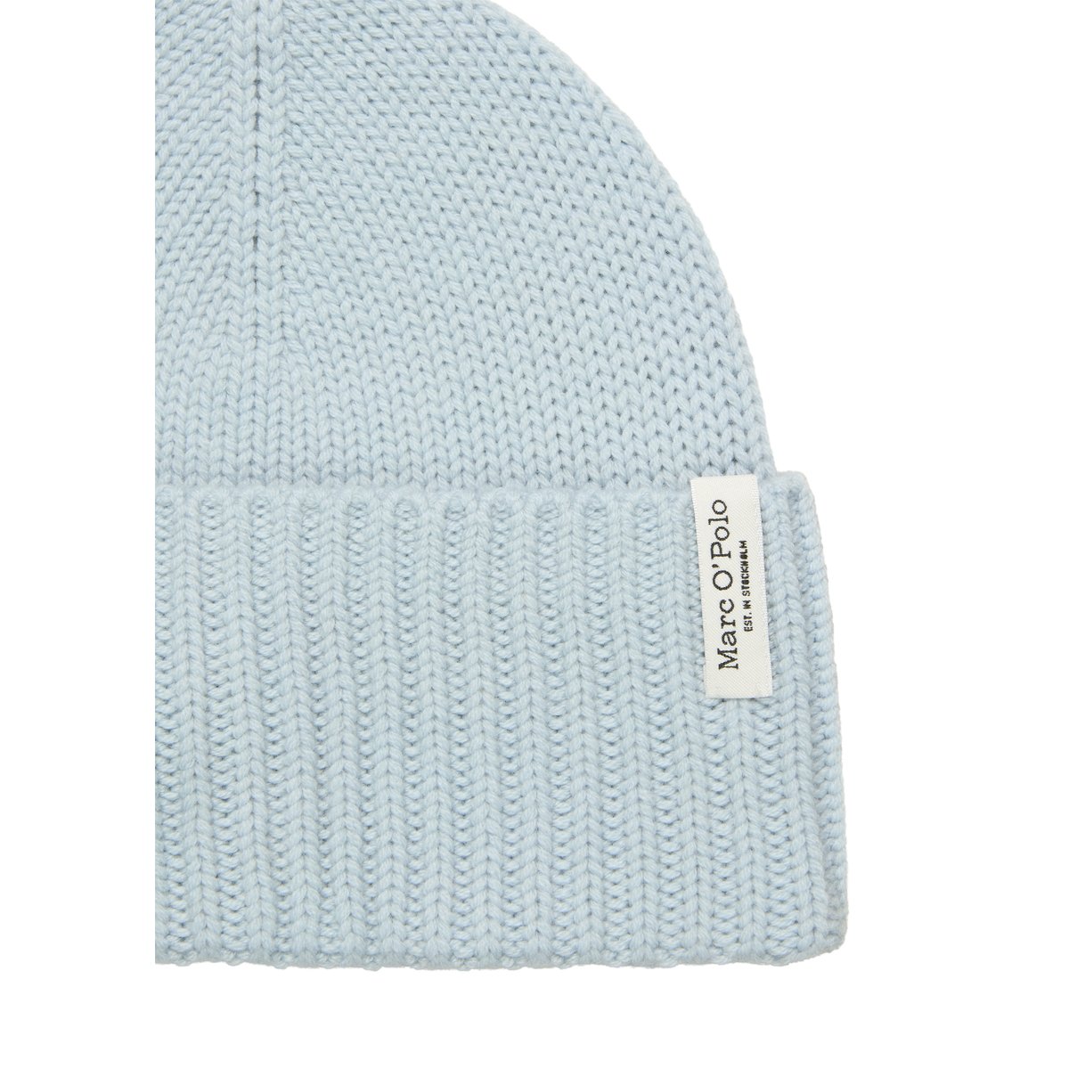 Bonnet tricoté avec du cachemire luxueux bleu clair, MARC O'POLO