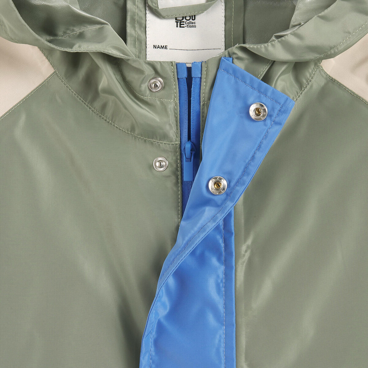 Cape de pluie à capuche beige/vert kaki, LA REDOUTE COLLECTIONS