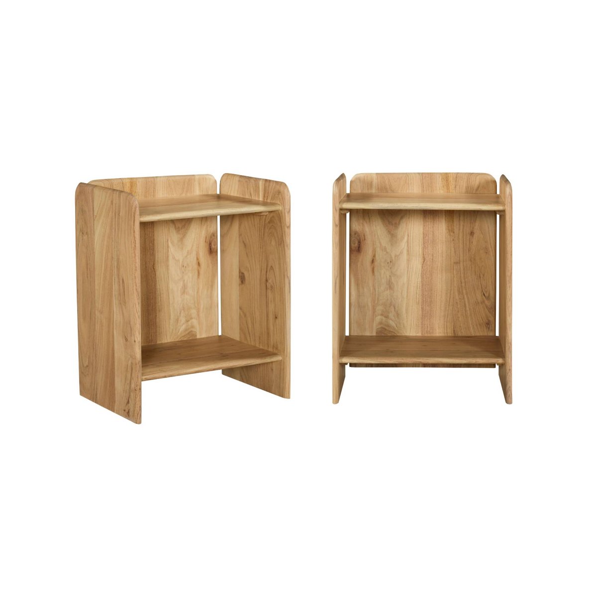 Table de chevet exotique bois d'acacia 2 niveaux (lot de 2) TARA naturel, SWEEEK