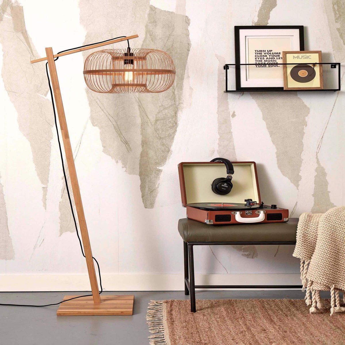 Lampadaire Bambou HOKKAIDO naturel, GOOD & MOJO
