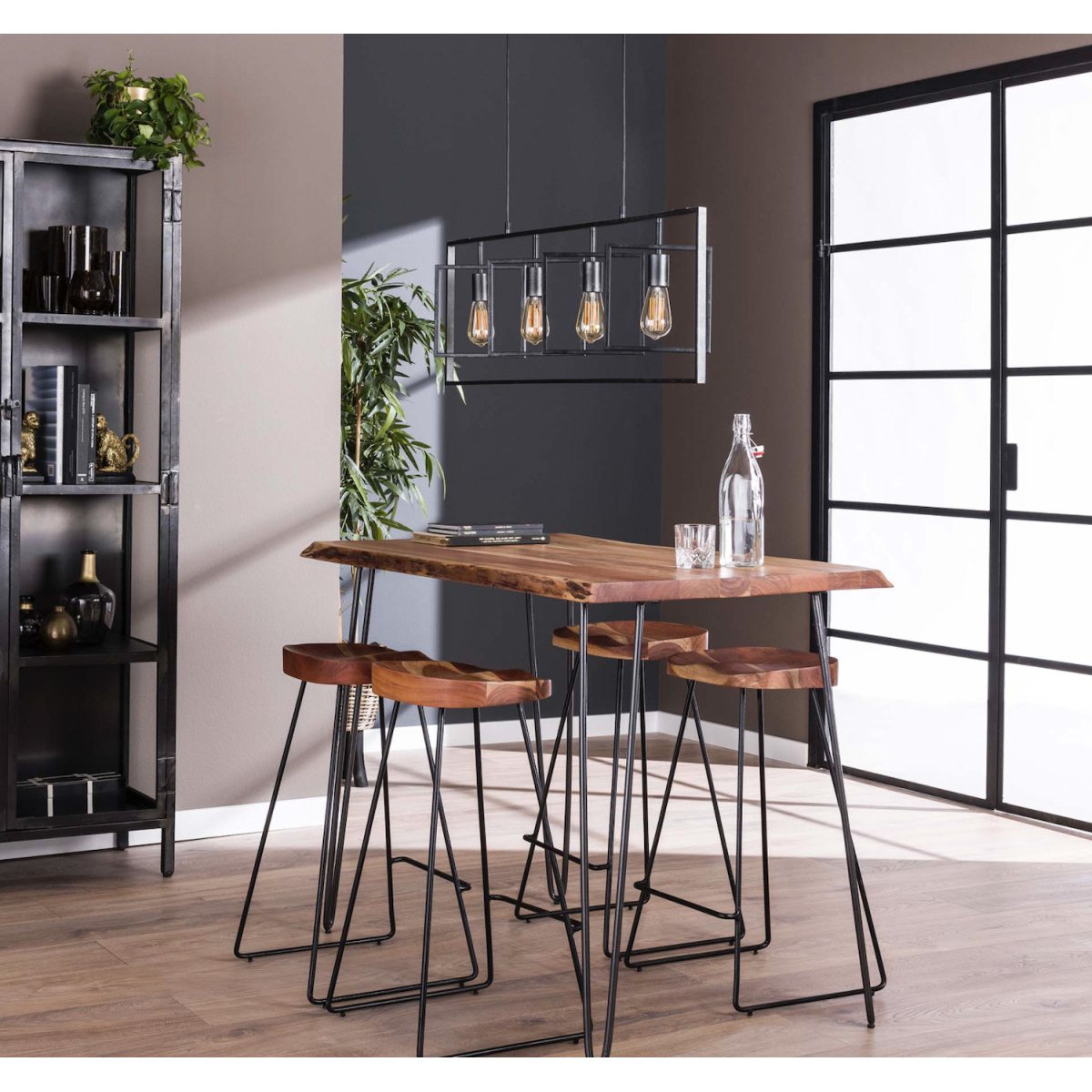Table haute en bois avec piètement en acier - KITCHEN couleur unique, MATHI DESIGN