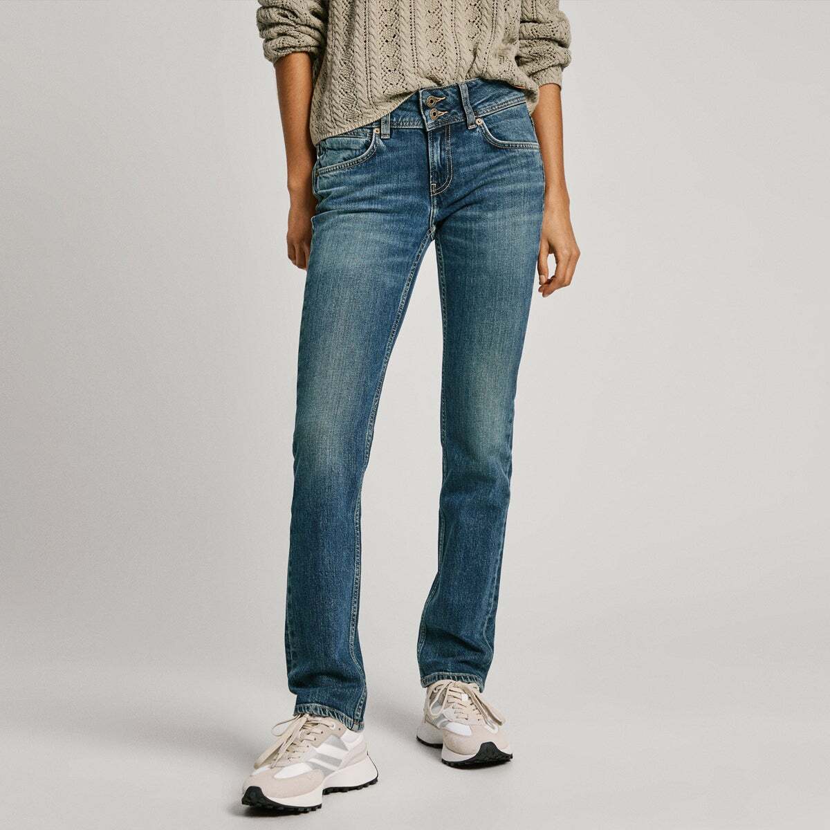 Jean Coupe Slim, Taille Basse - Venus blanchi denim, PEPE JEANS