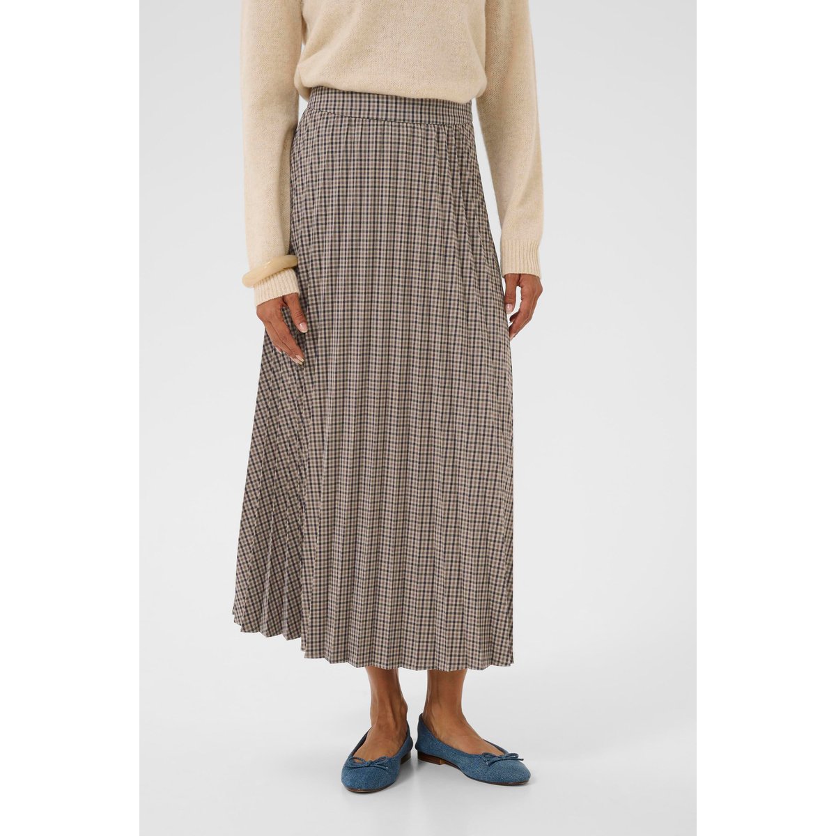 Jupe - tissage léger marron brown check, CULTURE