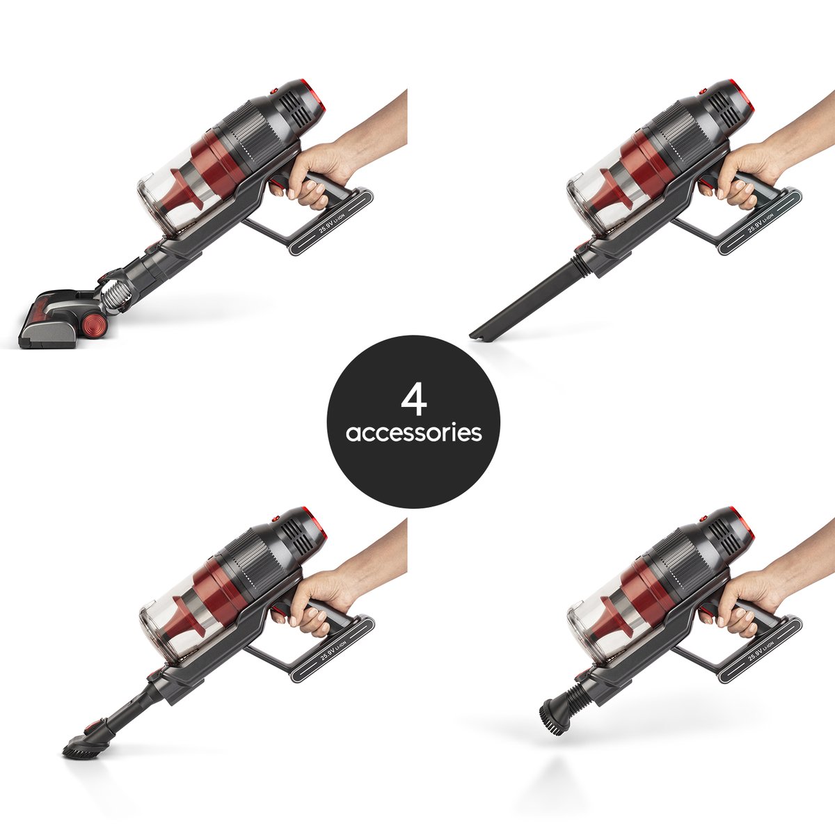 aspirateur 2 en 1 sans fil fullpower - upx18 rouge, H.KOENIG