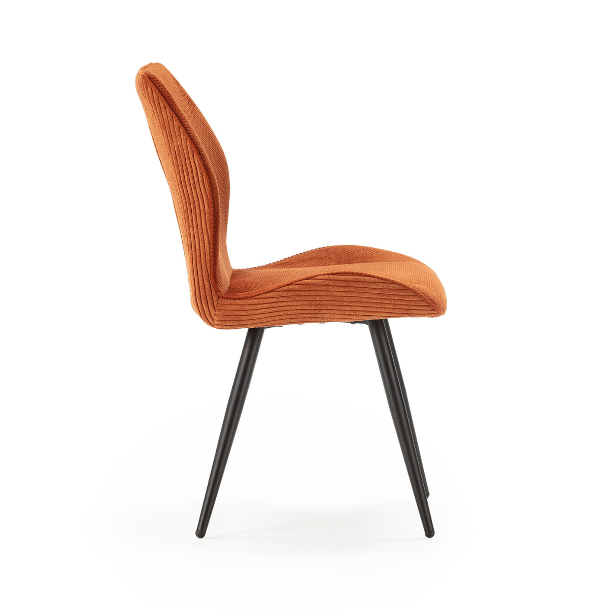 Lot de 2 chaises en tissu avec pieds en métal noir L45 cm - ADAYA orange, CALICOSY