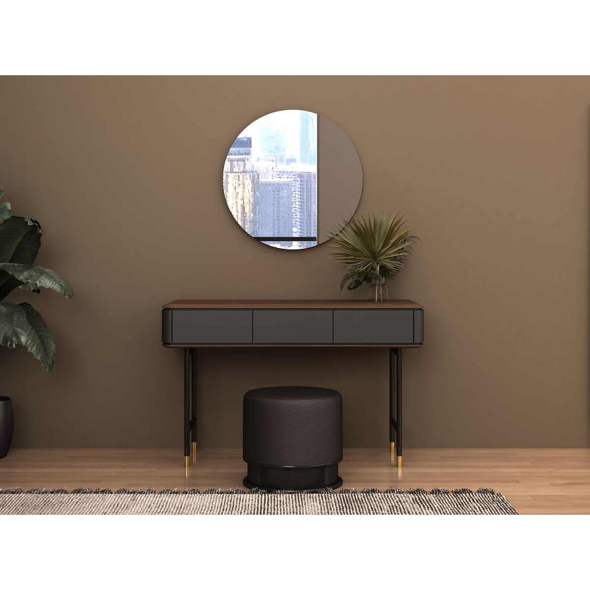 Pouf en similicuir gris | noir, ANGEL CERDA