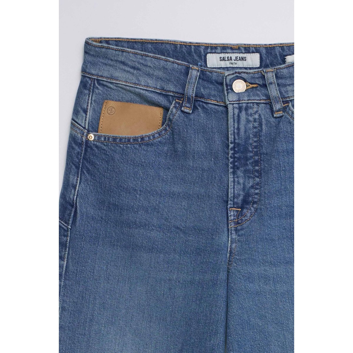 JEAN FAITH PUSH IN WIDE bleu foncé, SALSA JEANS