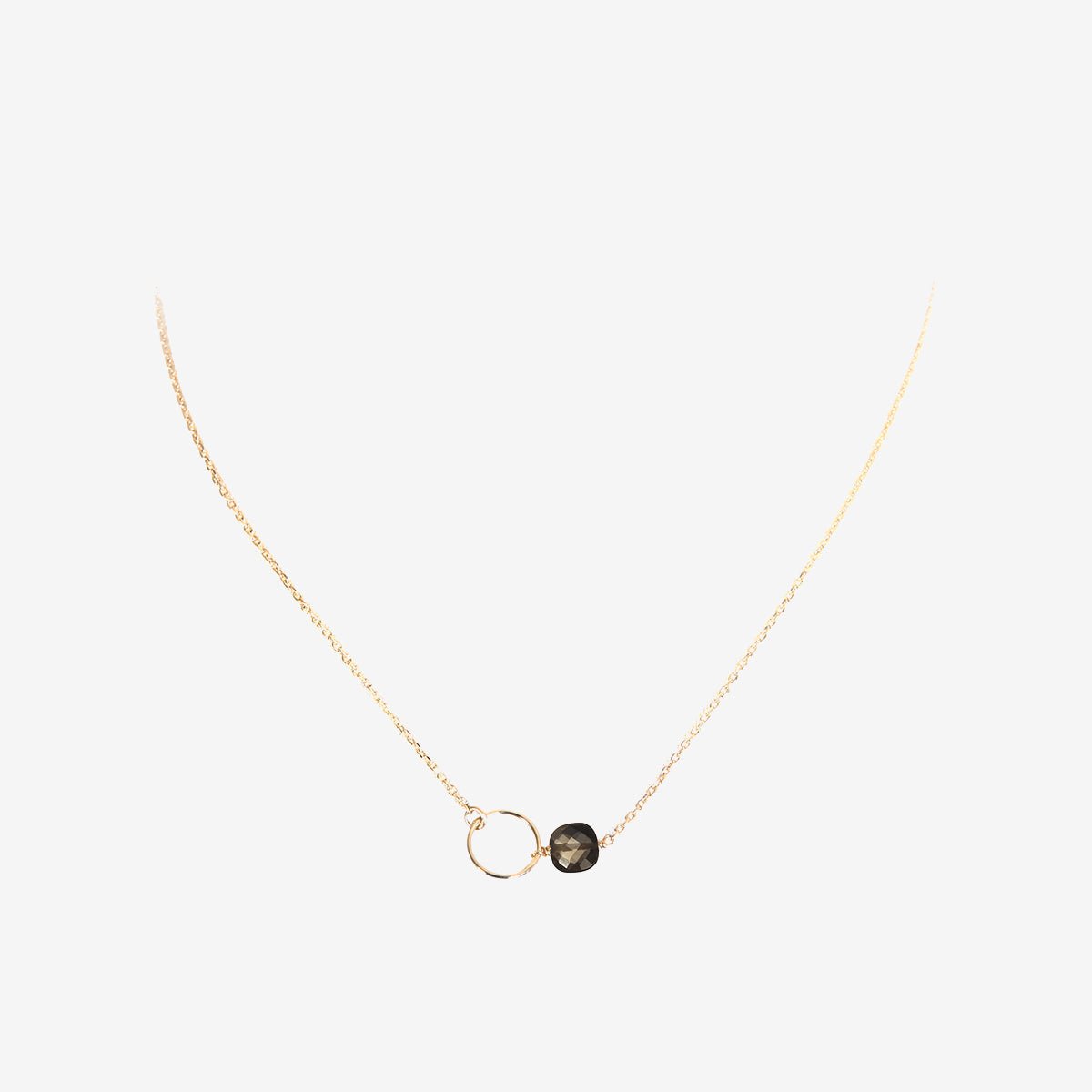 Collier doré quartz fume - fidji brun, CAROLINE NAJMAN