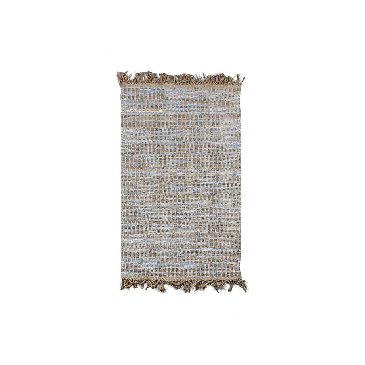 Tapis en cuir, jute et coton, ALTAY taupe, NOW'S HOME