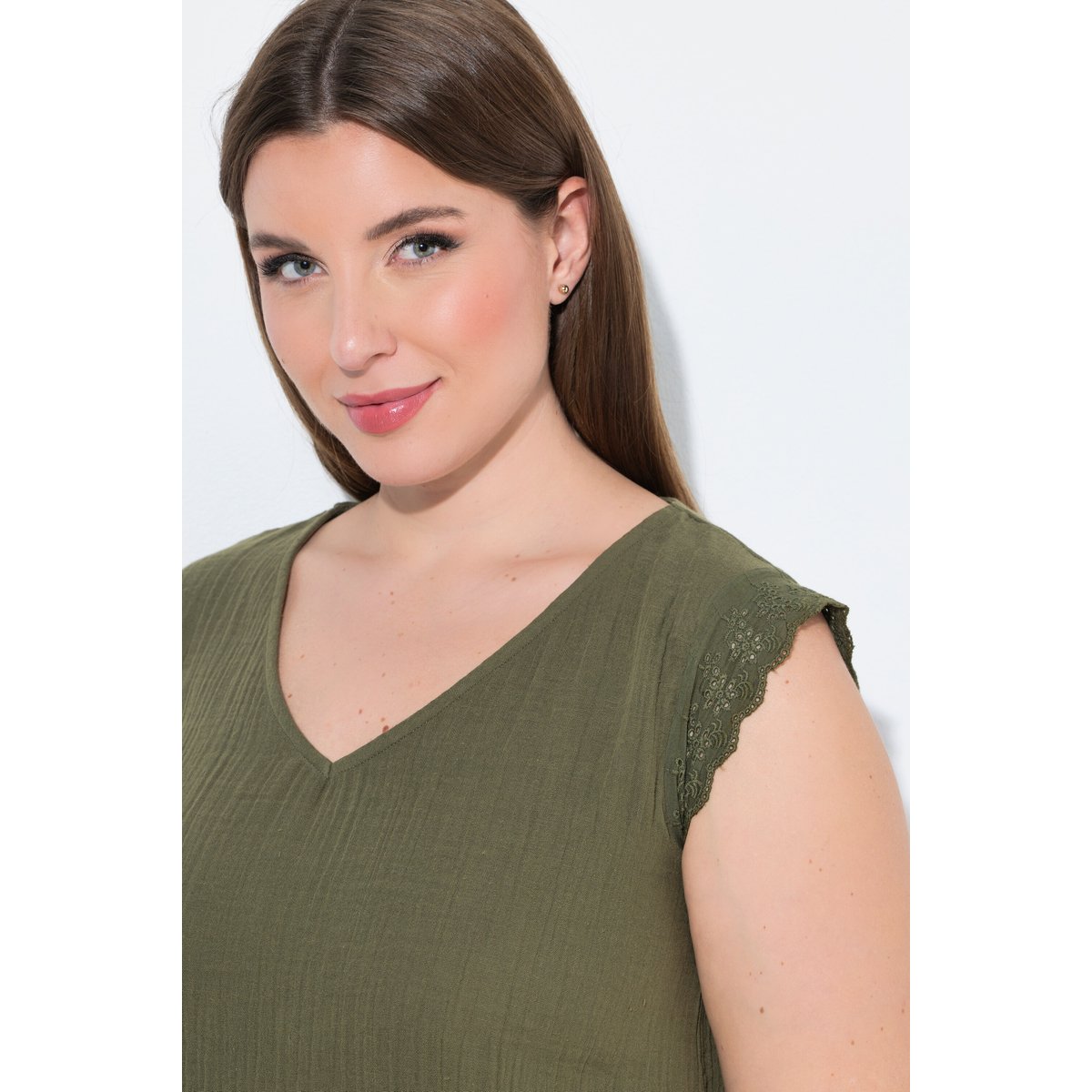 Pyjama en mousseline, 2 pièces vert olive, ULLA POPKEN