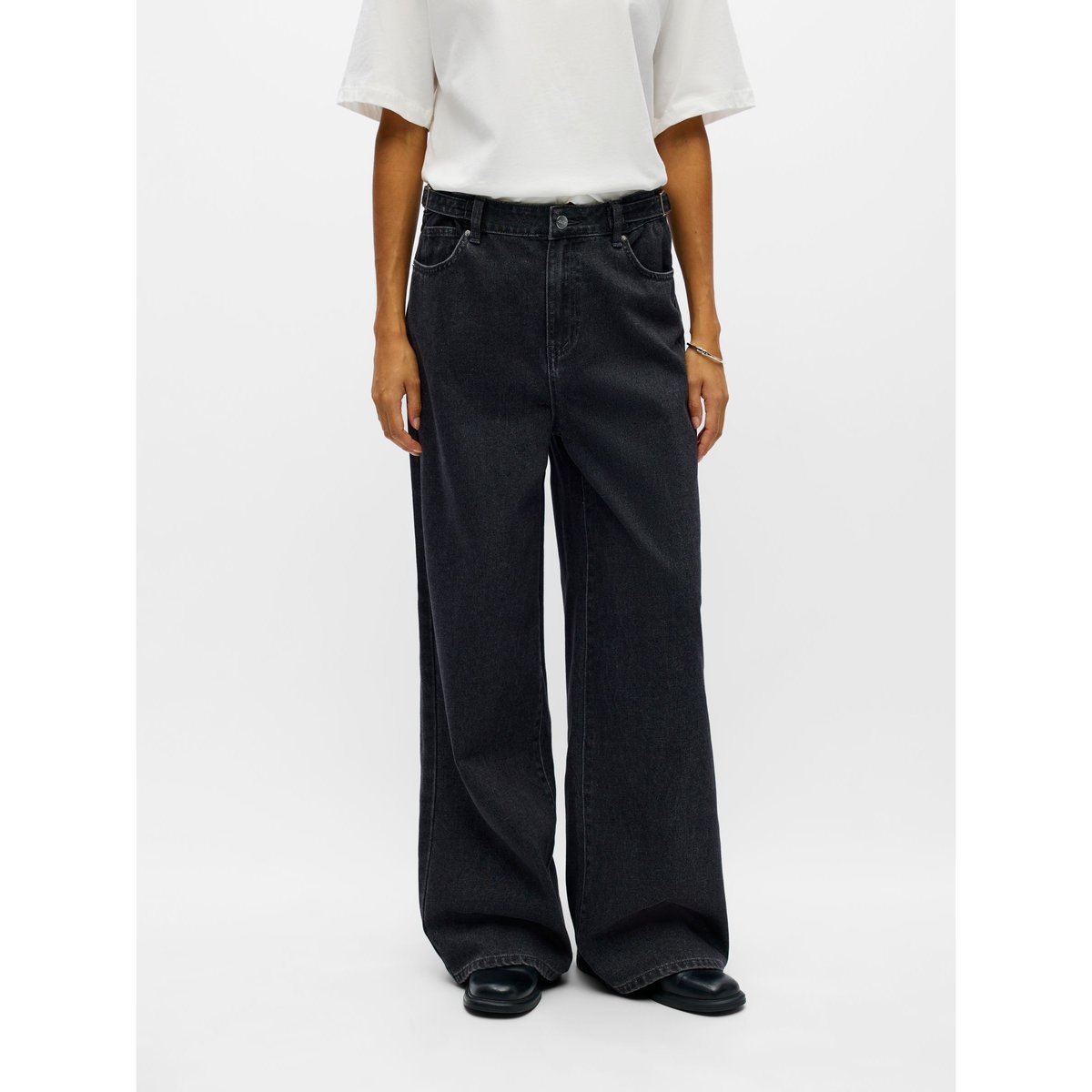 Jean Large noir - black denim1, OBJECT