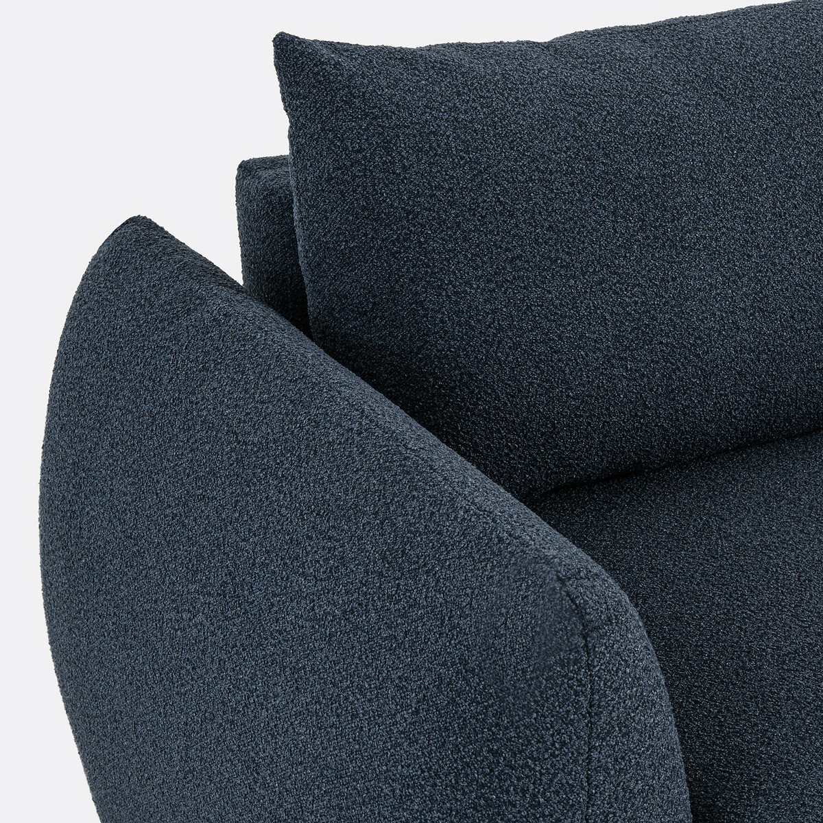 Canapé d'angle convertible avec coffre, 3 places, en bouclette fine, EDITH bleu, LA REDOUTE INTERIEURS