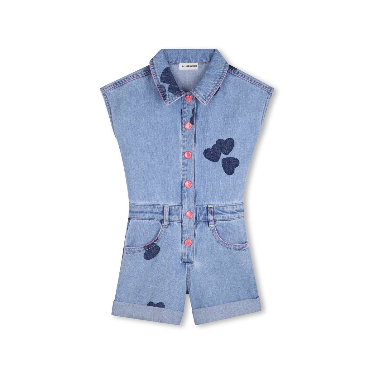 Combishort en jean double stone+bleach, BILLIEBLUSH