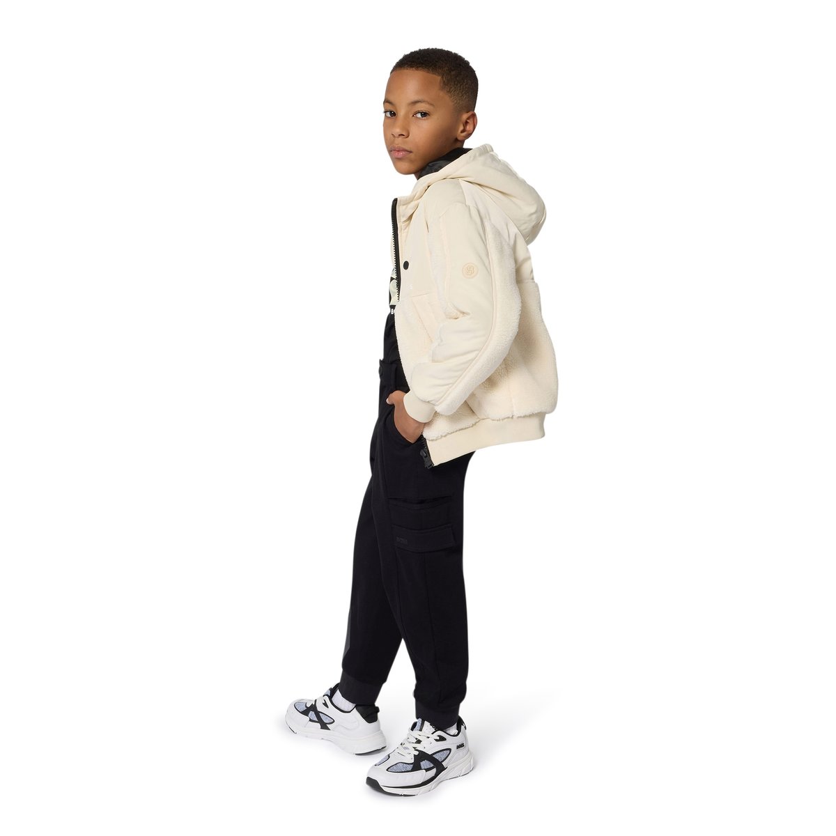 Veste à capuche vanille, BOSS KIDSWEAR