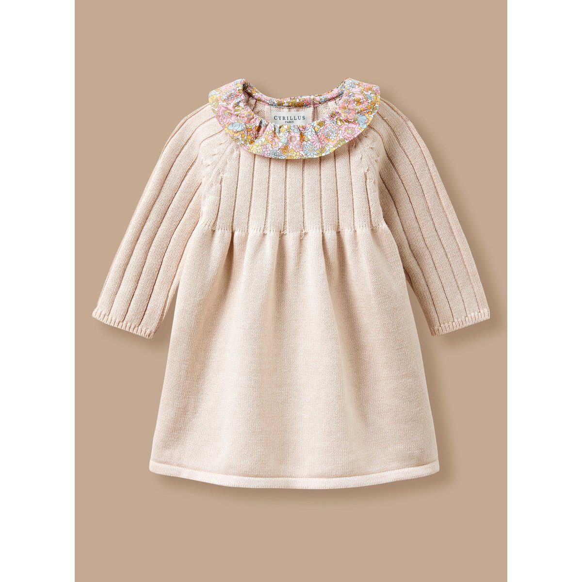 Robe Tricot col Liberty liberty annie and may rose, CYRILLUS
