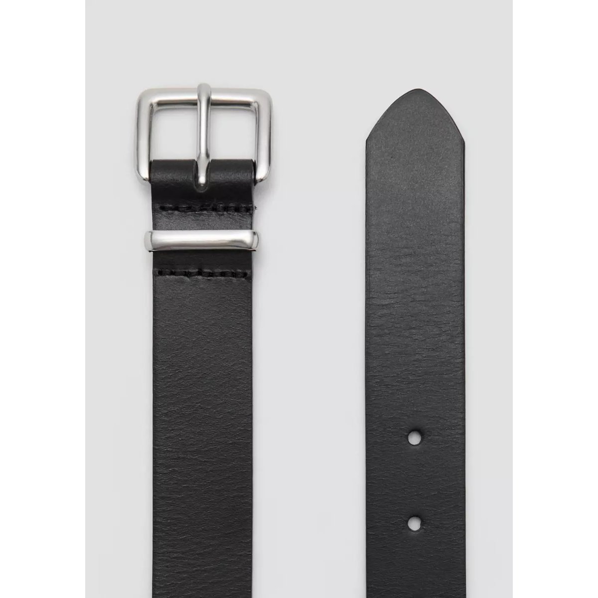 Ceinture cuir boucle noir, MANGO MAN