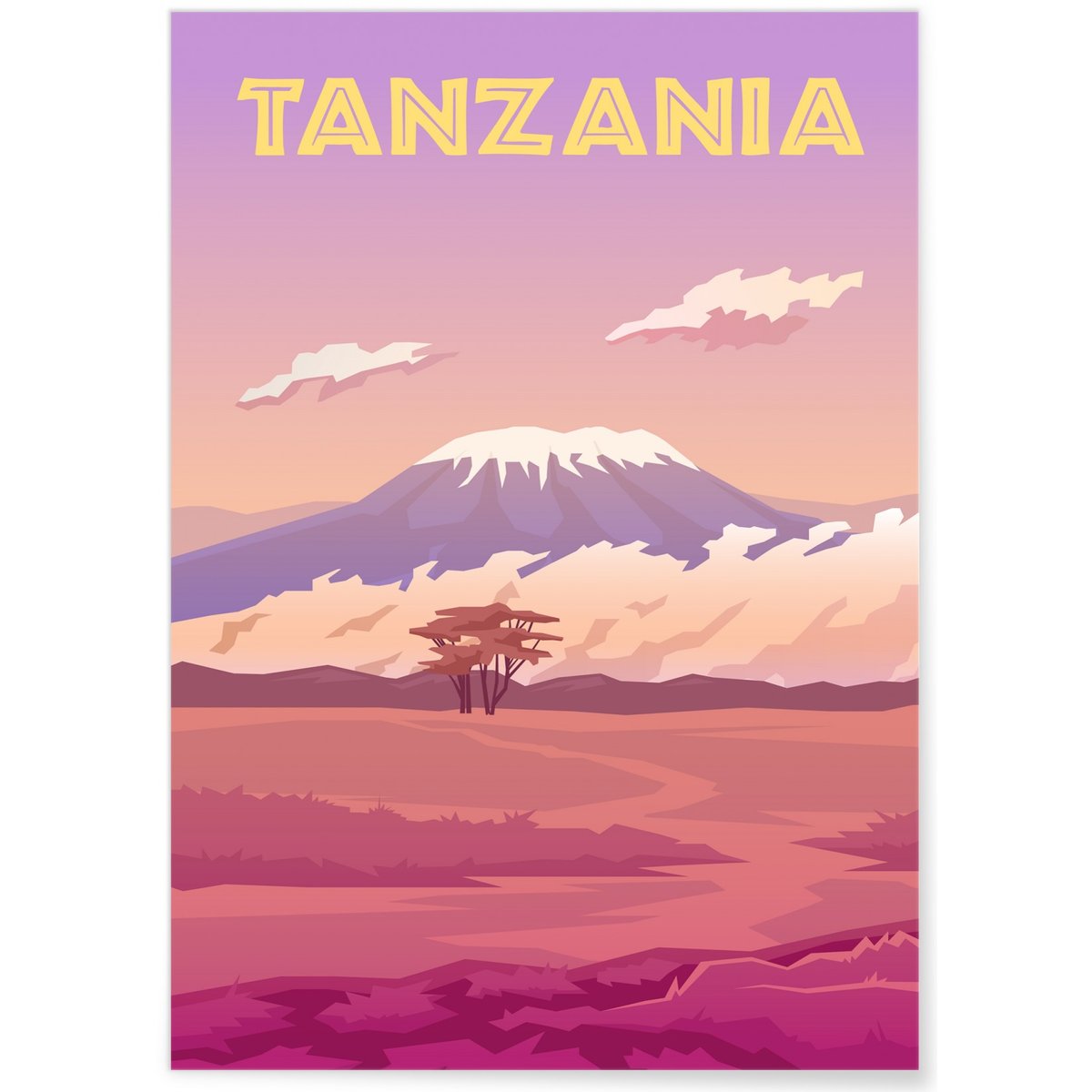 Affiche Tanzania blanc, L'AFFICHERIE