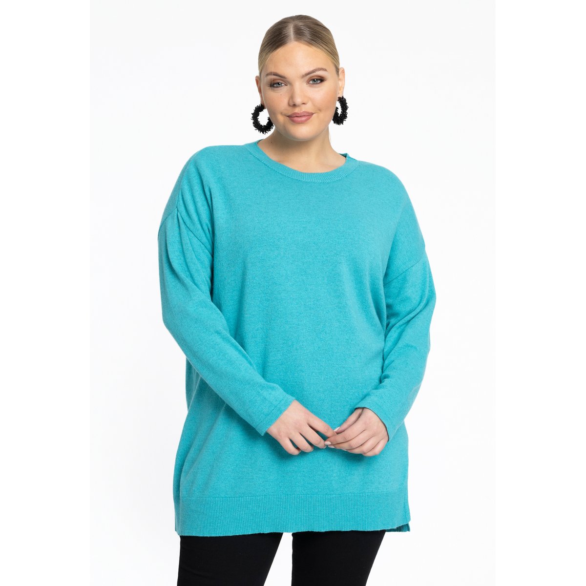 Pull avec manches longues turquoise, YOEK