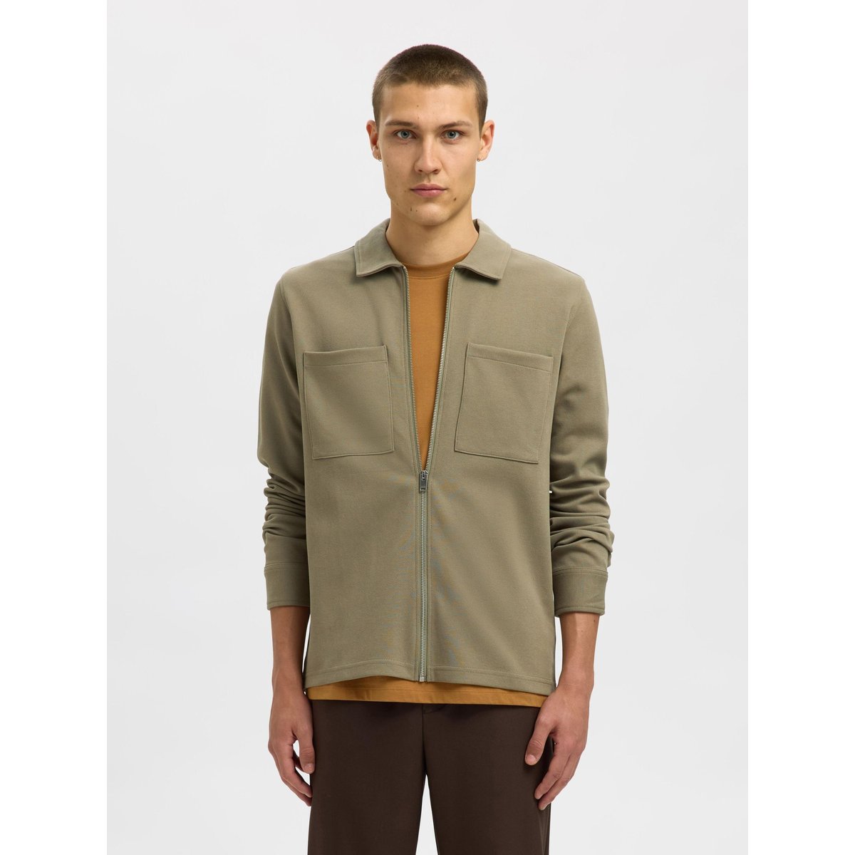 Blouson En Molleton vetiver, SELECTED