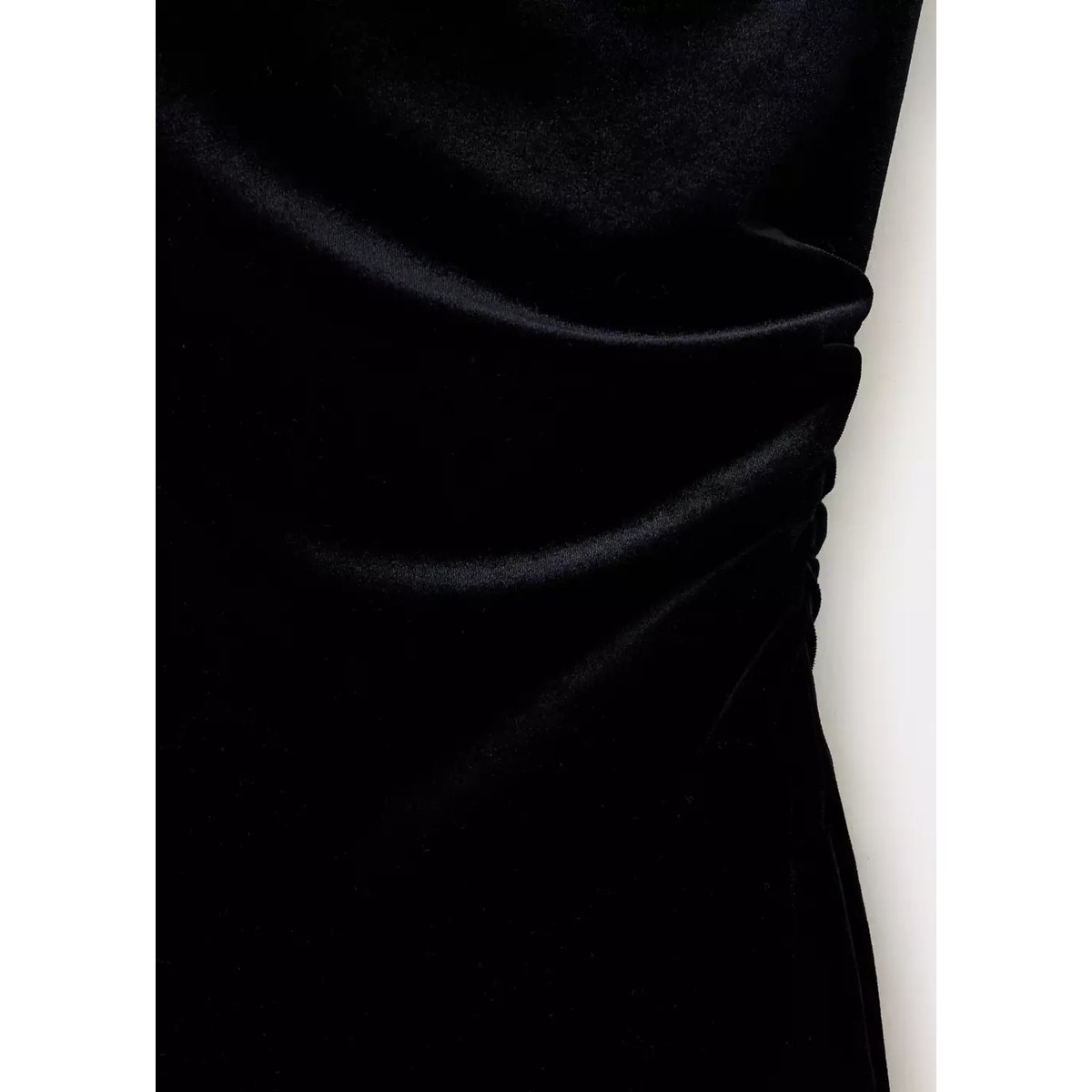 Combinaison en velours à col foulard noir, MANGO