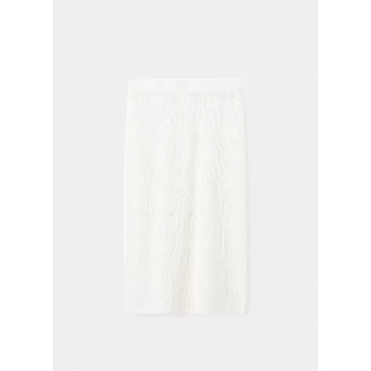 Jupe en crochet semi-transparente à fleurs blanc, MANGO
