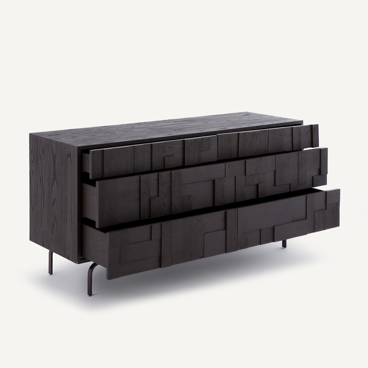 Commode 6 tiroirs plaquée orme teinté, Kimal café grillé, AM.PM