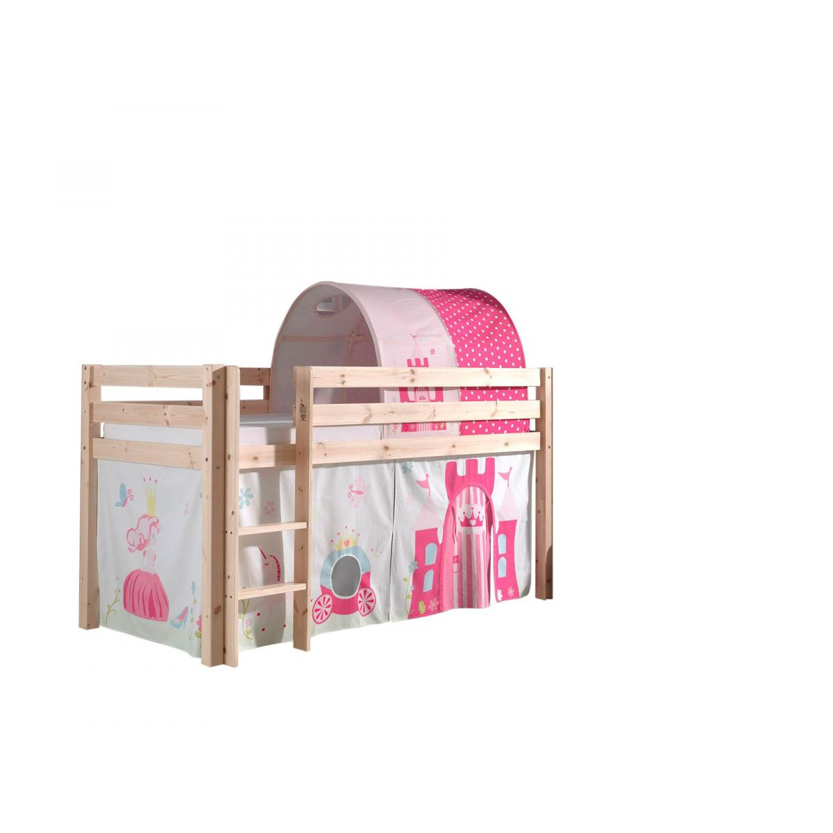 PINO Lit Compact Pin Massif Naturel couleur unique, VIPACK