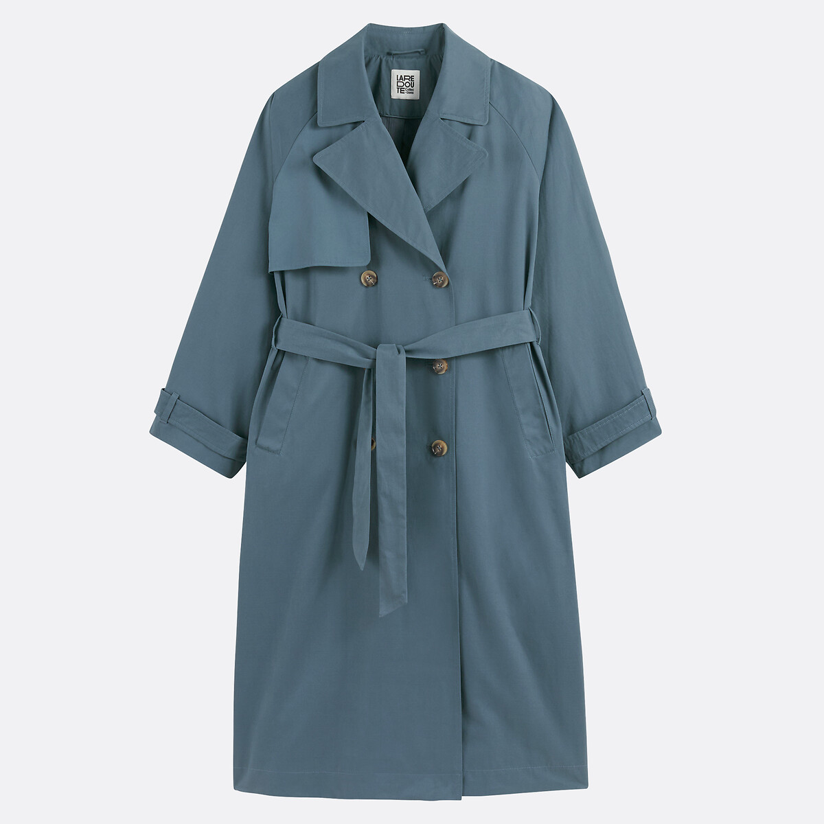 Trench long, Signature EMILE bleu grisé, LA REDOUTE COLLECTIONS