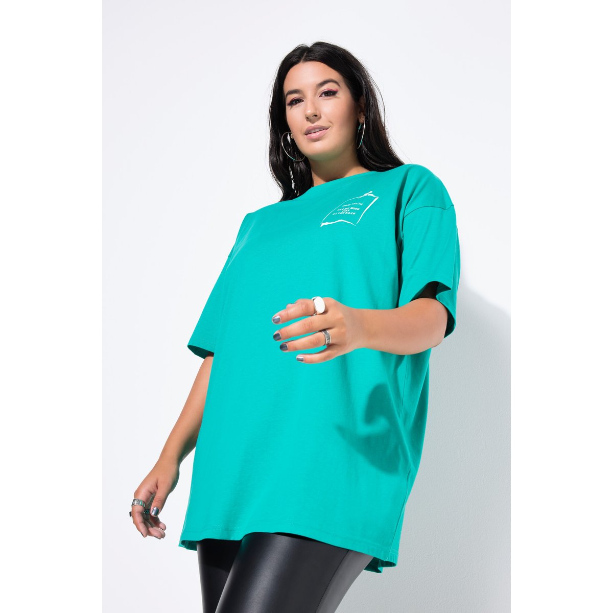 T-shirt oversize, imprimé wishlist vert turquoise, STUDIO UNTOLD
