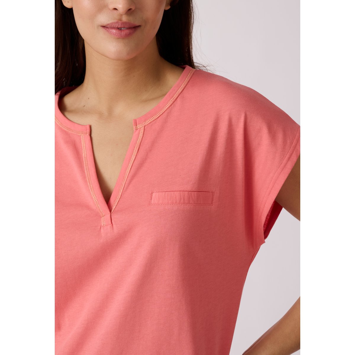 T-shirt de pyjama pur coton rose pêche, DAMART