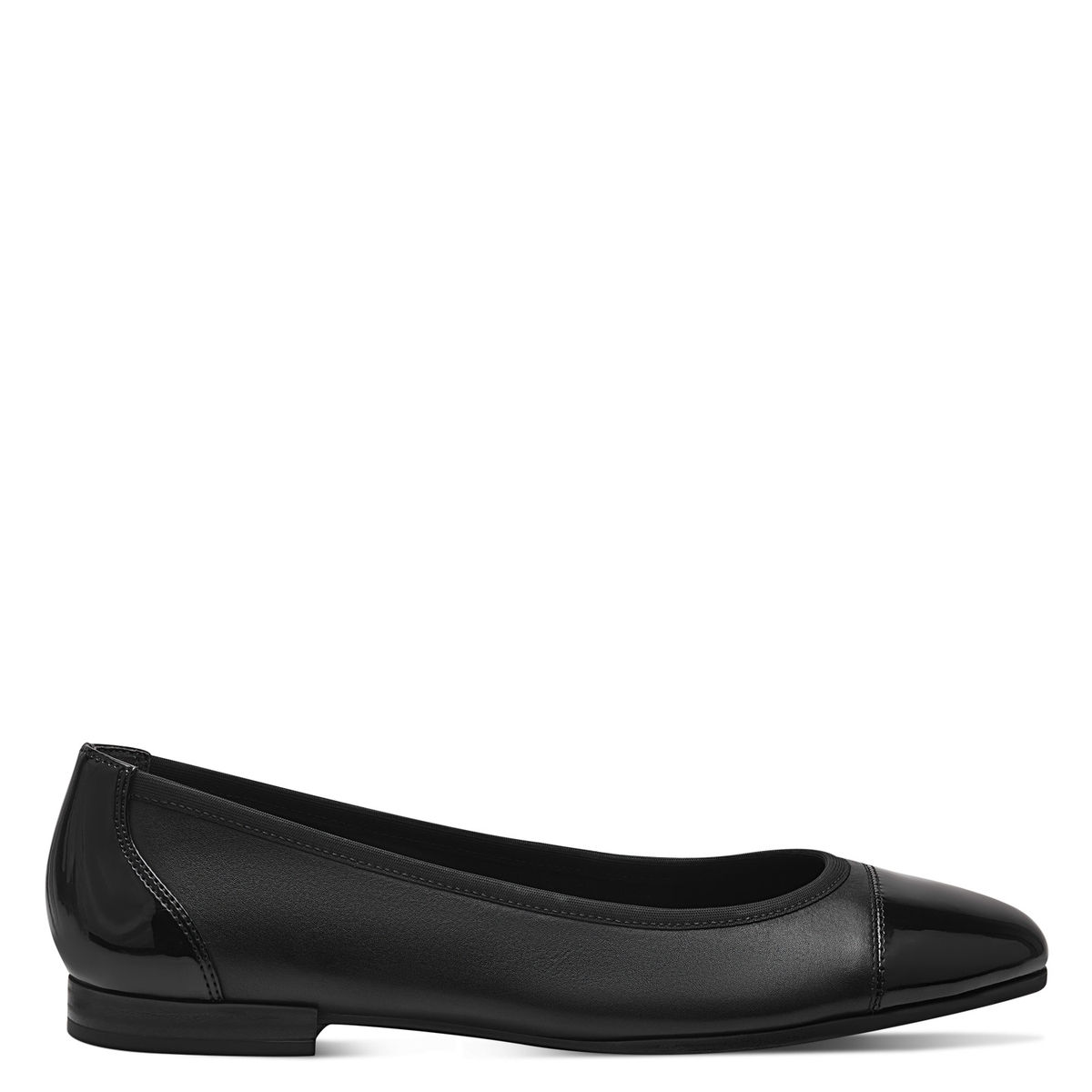 Ballerines en cuir noir, TAMARIS