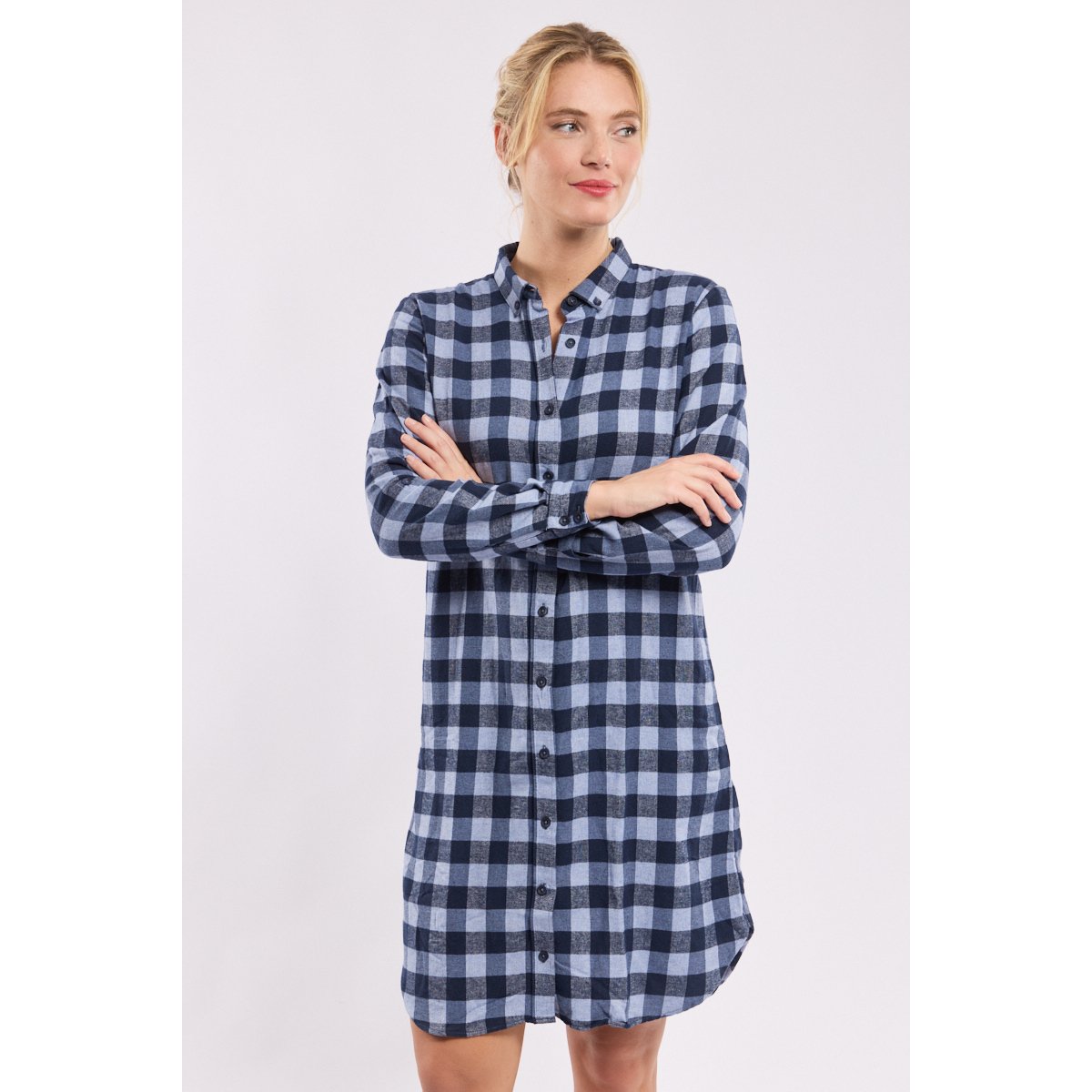 Robe chemise à carreaux seal/aniline, ARMOR-LUX