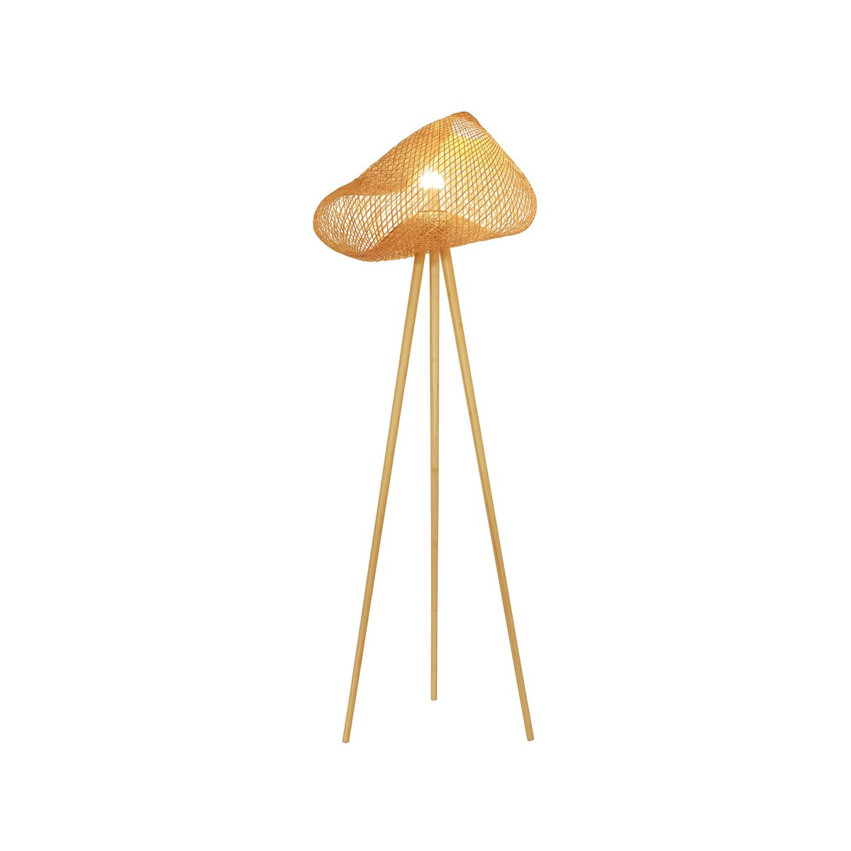 Lampadaire en bambou pieds en bois, LIPS naturel, NOW'S HOME