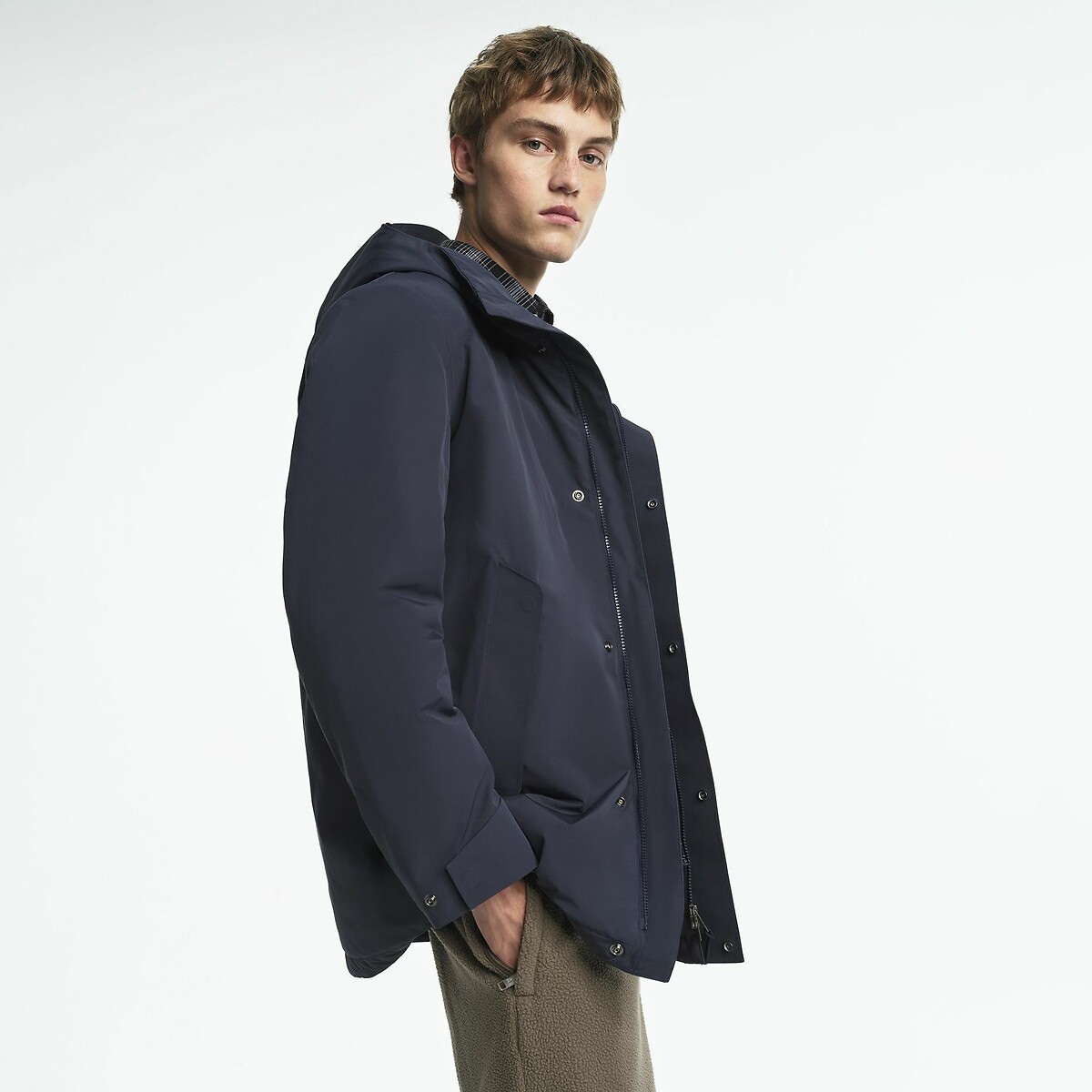MTD Mid-Length Hooded Parka navy blue, AIGLE